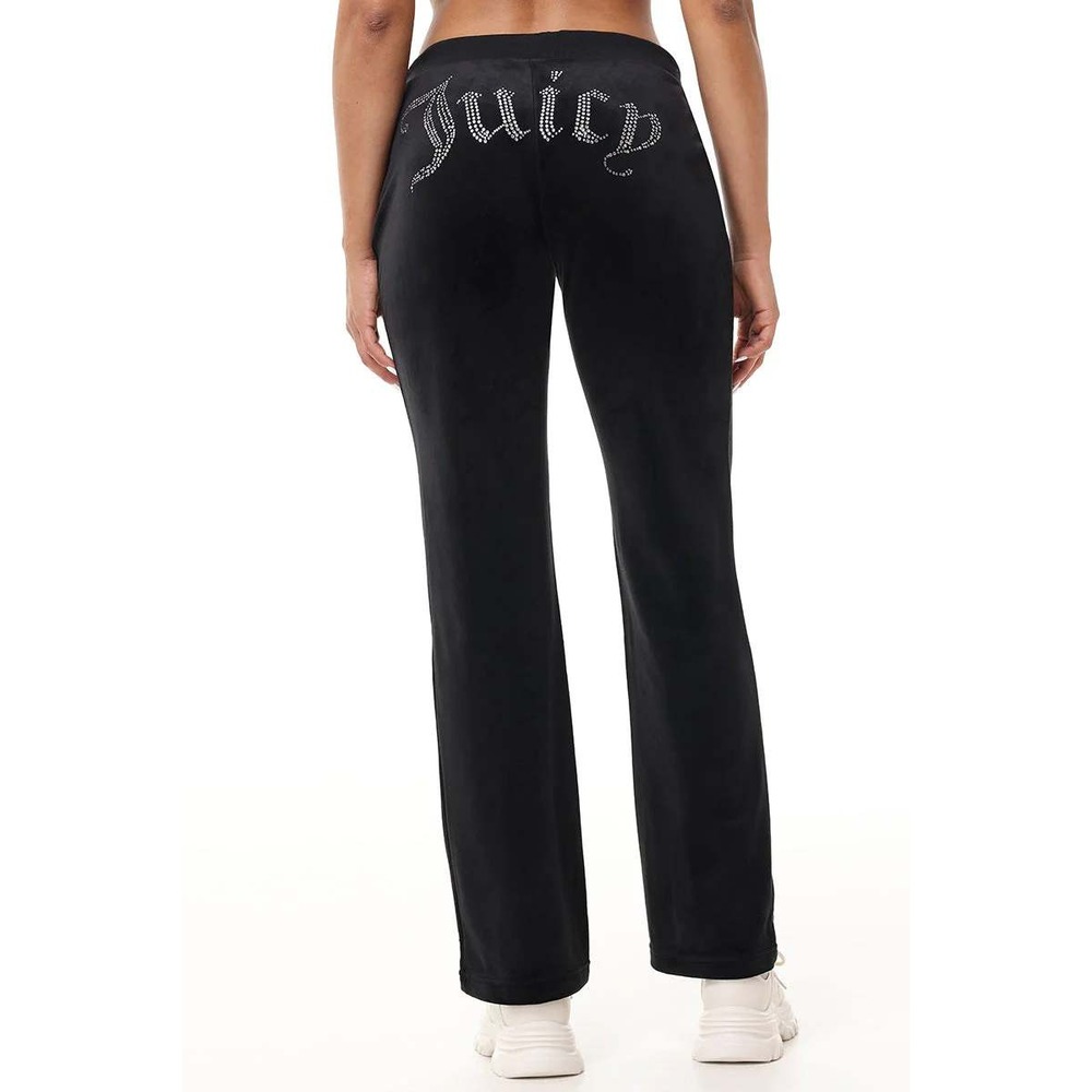 Juicy Couture OG Big Bling Velour Pants Wide Leg Black Rhinestone  McBling 2X